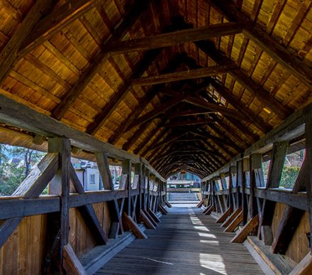 Covered Wooden Footbridge